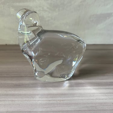 Vintage Dansk Crystal Glass Mountain Ram Paperweight Polar Wildlife Collection 
