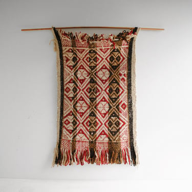 Vintage Wool Weaving Wall Hanging or Throw Rug 