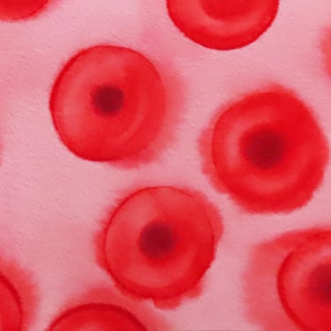 Red Blood Cells 4 - original watercolor painting of erythrocytes 