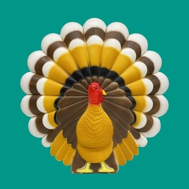 Vintage Don Featherstone Blow Mold Retro 1990s Turkey + Happy Thanksgiving + Plastic + Lights Up + Fall Decoration + Holiday Decor + Gobble 