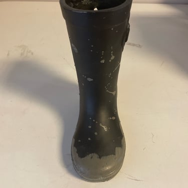 Black Resin Rain Boot Vase/Planter