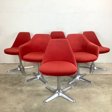 Mid-Century Swivel Dining Chairs by Maurice Burke for Arkana 