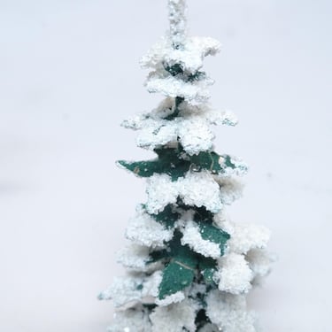 Small 1940's  Antique 4 Inch German Dresden Embossed Cardboard Christmas Tree, Vintage Holiday Decor German Democratic Republic 