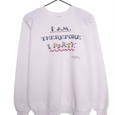 1980s I Am, Therefore, I Party Sweatshirt USA