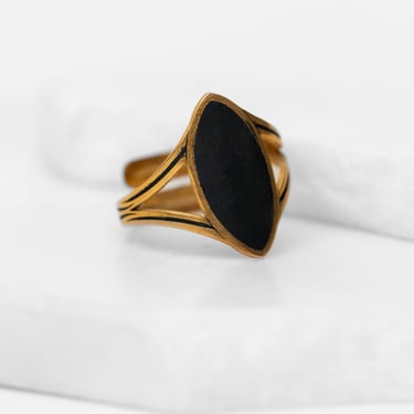 Adjustable Gold Plated Oval Ring