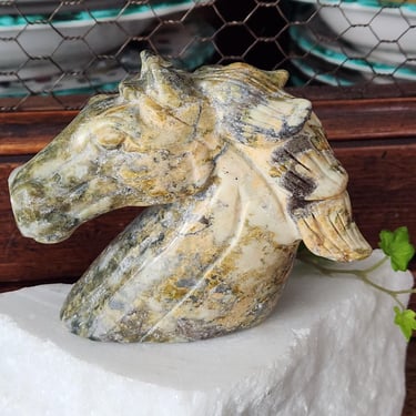 Marble Horse Head Sculpture~Stone Carving 