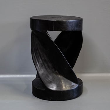 Black Carved Stool