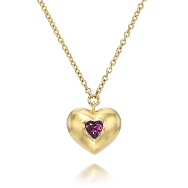 Heart Vessel Necklace - 18k Gold + Sapphire