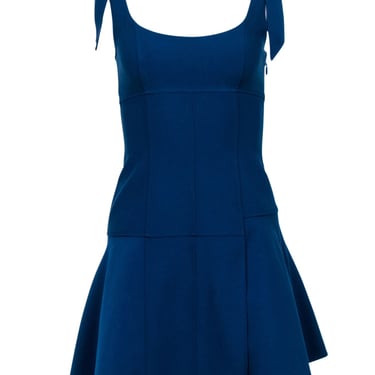 Cinq a Sept - Blue Patch Mini Dress w/ Tie Straps Sz 00