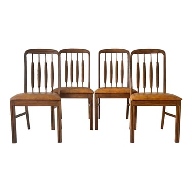 Keller Mid Century Walnut Dining Chairs - Set of 4 