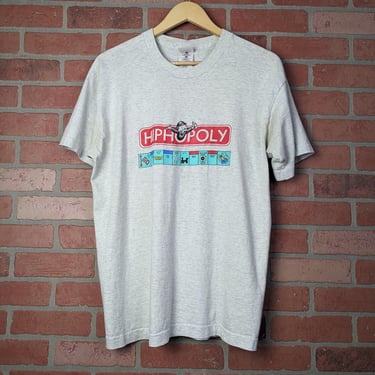 Vintage 90s Hiphopoly ORIGINAL Monopoly New York Rap / Hip-Hop Style Parody Tee - Large 