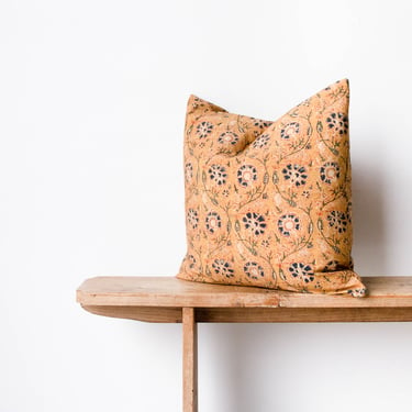 Block Print Pillow Cover | Nidra Gold