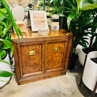 Vintage Side Table with Brass Hardware