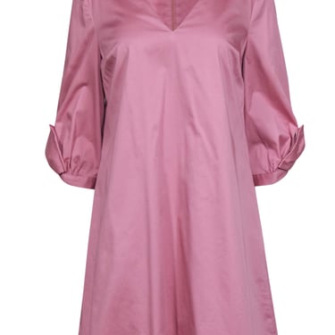 Ted Baker - Pink Cotton Bow Sleeve Shift Dress Sz 10