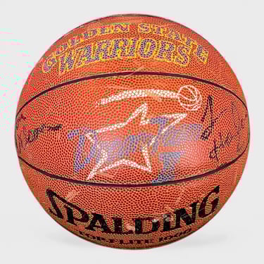 Vintage 1990s Golden State Warriors Dream Team II Ball Autographed by Tim Hardaway & Don Nelson
