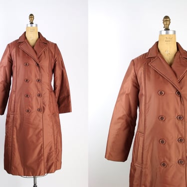 70s Brown Millers Coat / Vintage Light Puffer / Brown Puffer Coat / Puffy Coat /  1970s / 
