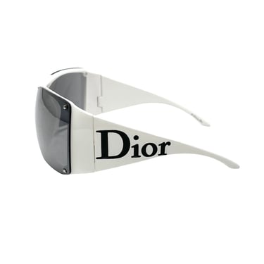 Dior White Oversized Logo Sunglasses