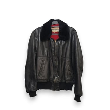 Vintage McGregor Flight Jacket, Genuine Black Cowhide Leather, 1940s 1950s Pilot Bomber, G-1 Style, Made in USA, Vintage Clothing 