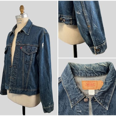 Vintage 1970's 1980's LEVI's Medium Wash Denim Jacket | Type 3 Trucker Jacket | Two Pocket | Size X Large 