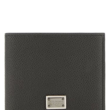 Dolce &amp; Gabbana Man Dove Grey Leather Wallet