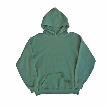 faded hoodie / 90s sweatshirt / 1990s green sun faded distressed hoodie sweatshirt pull over Large 