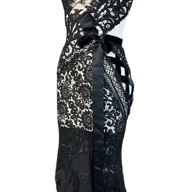 MORPHEW ATELIER Black Handmade Lace Gown 