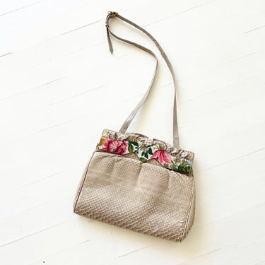 Vintage Floral + Snakeskin Bag 