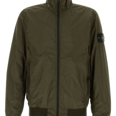 Stone Island Men Army Green Nylon Jacket