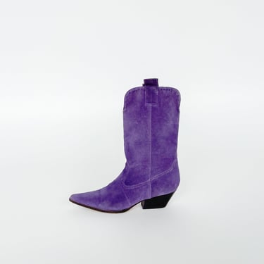 Purple Suede Cowboy Boots (6.5)