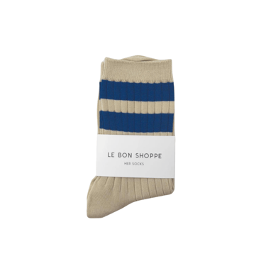 Le Bon Shoppe Her Varsity Socks - Azure