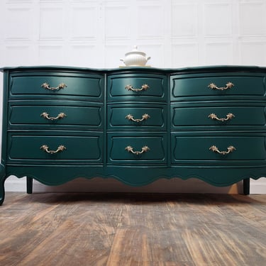 green emerald velvet dress Gideon Verde Shagreen Dresser