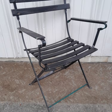 Painted Black Folding Chair with Arms