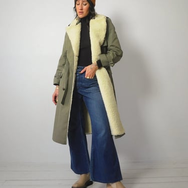 1970's Sherpa Lined Trench Coat