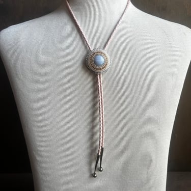 Pink Beaded Bolo Tie