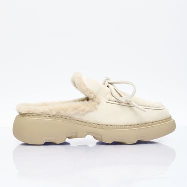 Burberry Women Suede And Shearling Stony Mules