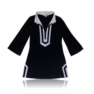 Black and White Shift Micro Dress / Tunic // White House Black Market // 3/4 Bell Sleeves // Size Medium 