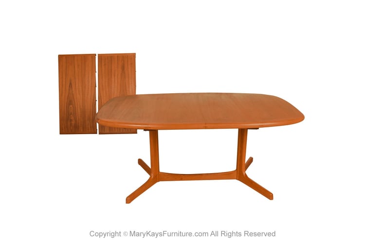 Danish Mid-Century Teak Expandable Dining Table 