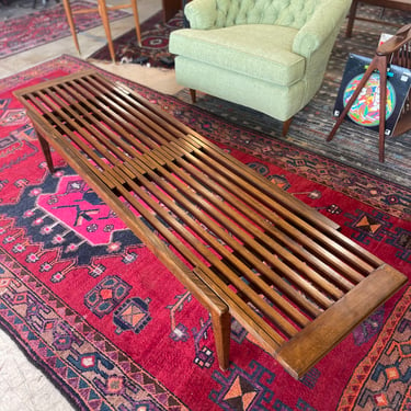 Mid Century Slat Expandable Coffee Table Stamped Yugoslavia