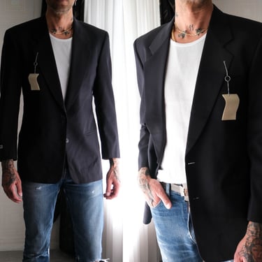 Vintage 90s Giorgio Armani Le Collezioni Black Gabardine Blazer Unworn w/ Tags | Made in Italy | 100% Wool | 1990s Armani Designer Jacket 