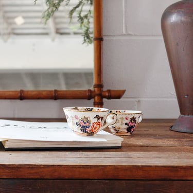 pair of rare antique Mason's "mandarin" teacups