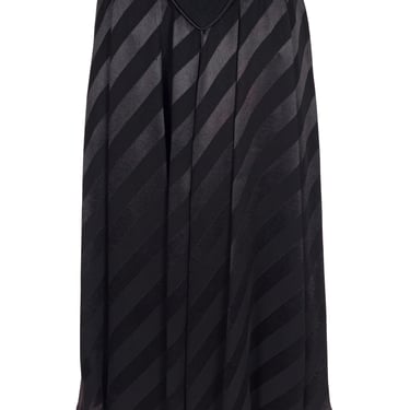 Wayne Clark 1980s Black Tuxedo Stripe Vintage High-Waisted Skirt Sz XS 