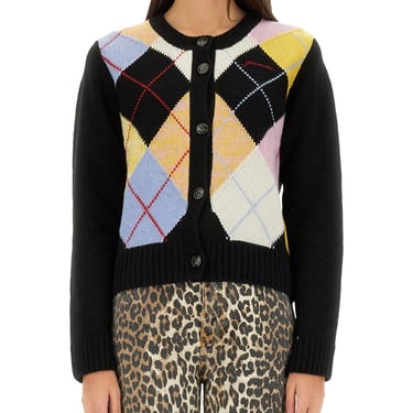 Ganni Women Knitted "Harlequin" Cardigan