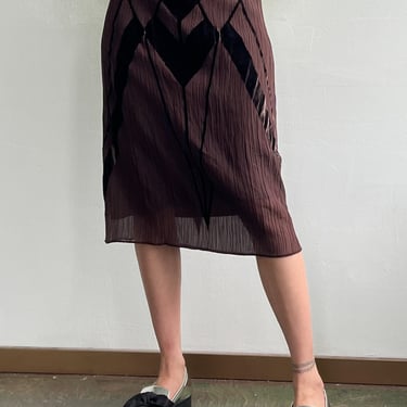 Dark Chocolate Velvet Crinkle Skirt (M)