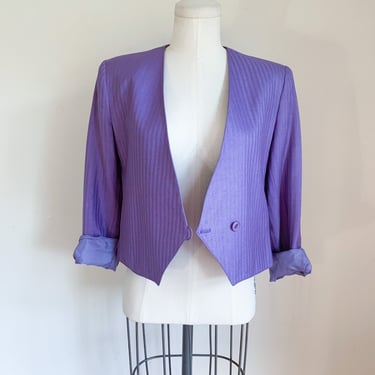 Vintage 1980s Purple Cropped Blazer / S 