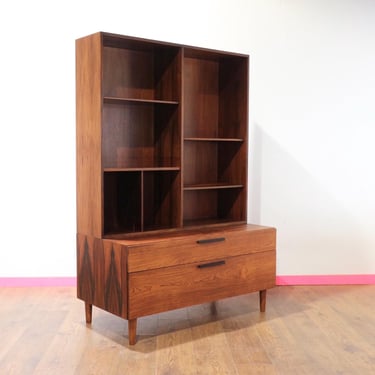 Mid Century Modern Rosewood Kofod Larsen Display China Cabinet Bookcase- Mid Century Furniture - Vintage Furniture - Scandinavian 