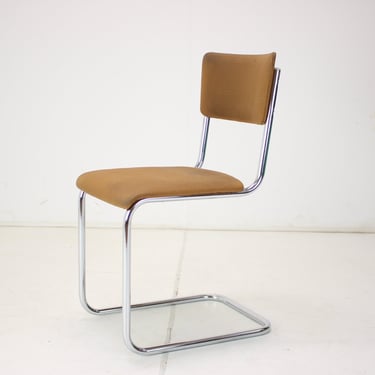 Mid-centrury Chrome Tubular Chair Kovonax Z-303, 1970's/ Mid-century / Brown Colour / Vintage Chair / 