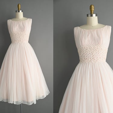 vintage 1950s dress | Harry Keiser Ballet Slipper Pink Party Prom Dress | XS 