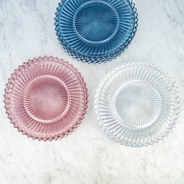 French Lace Pressed Glass Plates - Set of 4