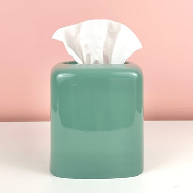 Curved Green Tissue Box Cover 