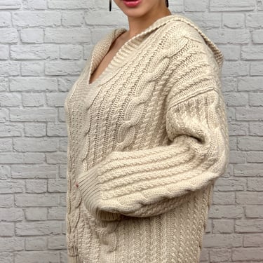 Nili Lotan Hunter Hand-Knit Pullover W/ Tags, Size S (oversized), Sand
